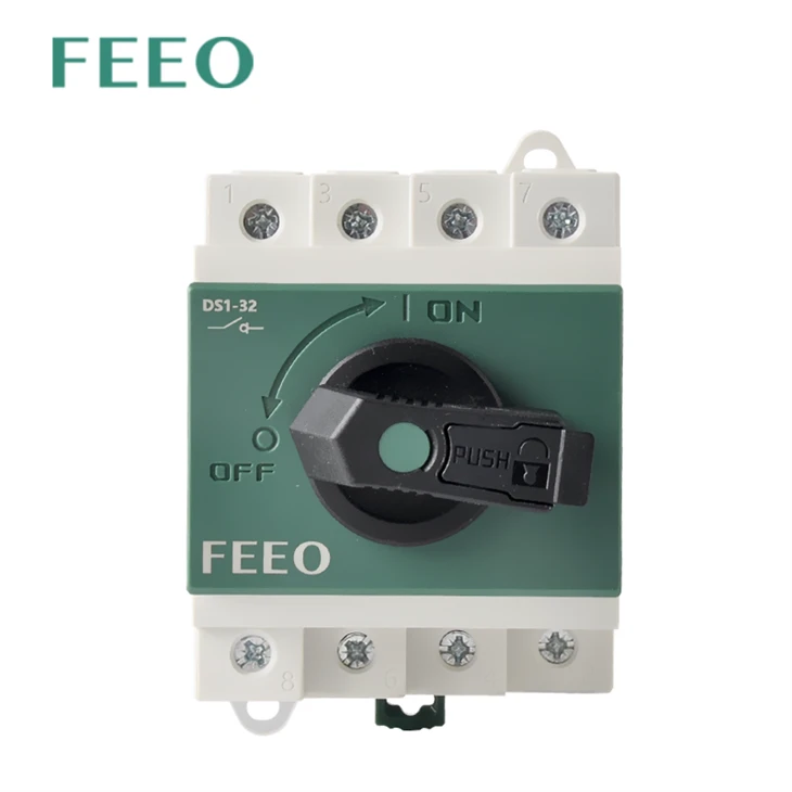 Commutateur d'isolateur rotatif 1500V 32A 2 pôles