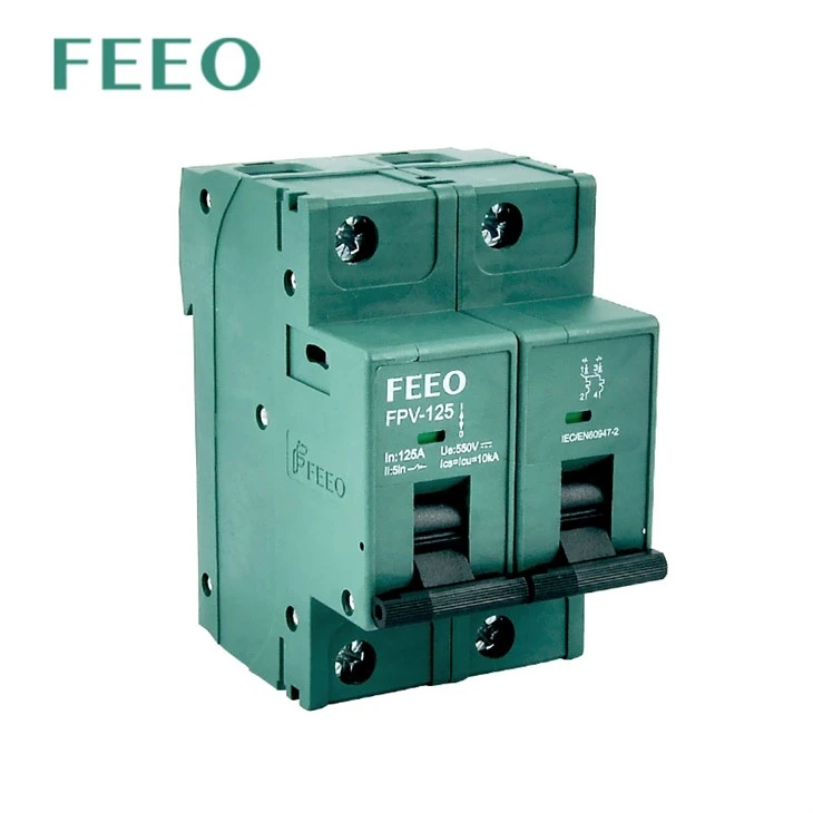 TUV CE SOLAR PV PV 10KA DC MCB jusqu'à 125A 2P DC Mini Circuit Breaker